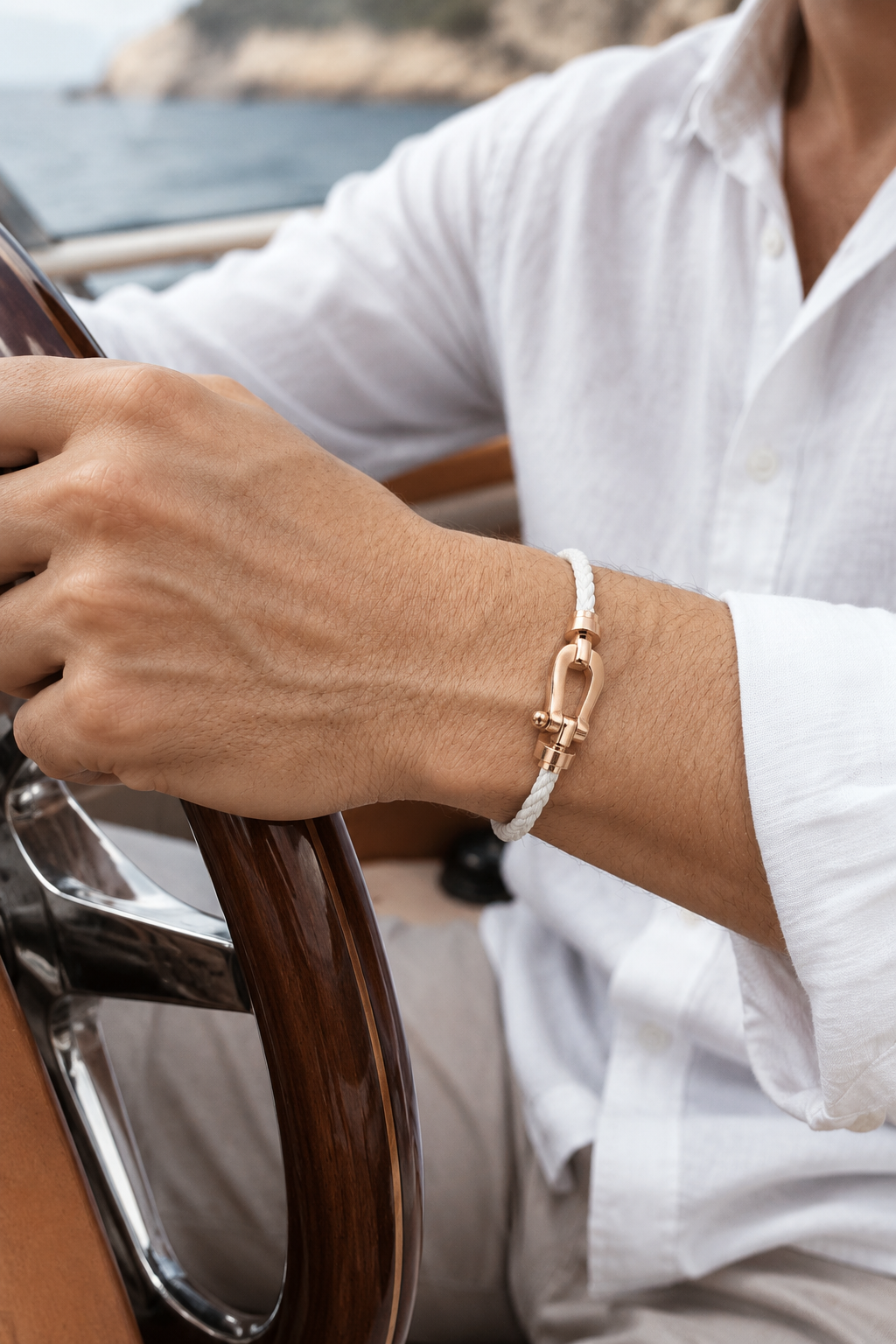 Aurelio Armband Weiß / Roségold