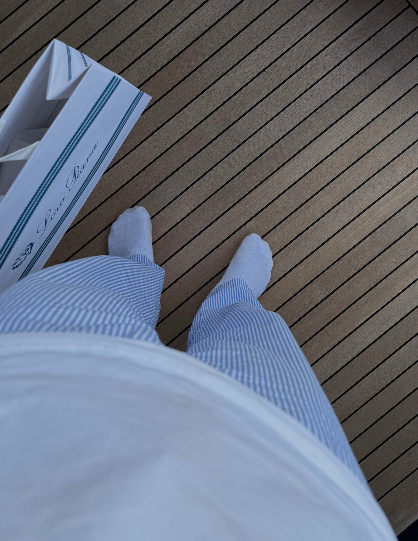 Leinen Bayside Hose Gestreift