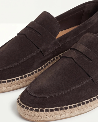 Kaffeebraune Suède Riviera Espadrille