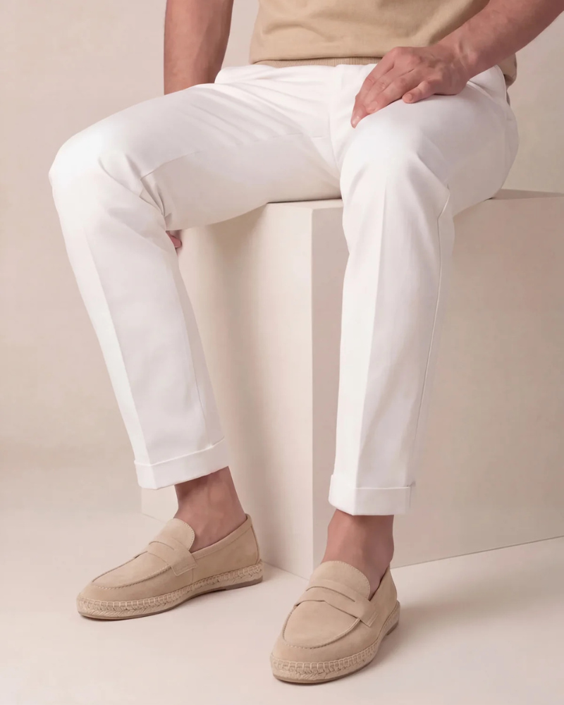 Beige Wildleder Riviera Espadrille