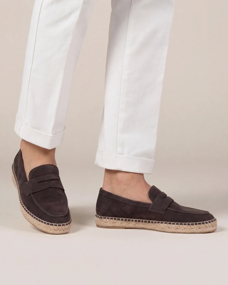 Kaffeebraune Suède Riviera Espadrille
