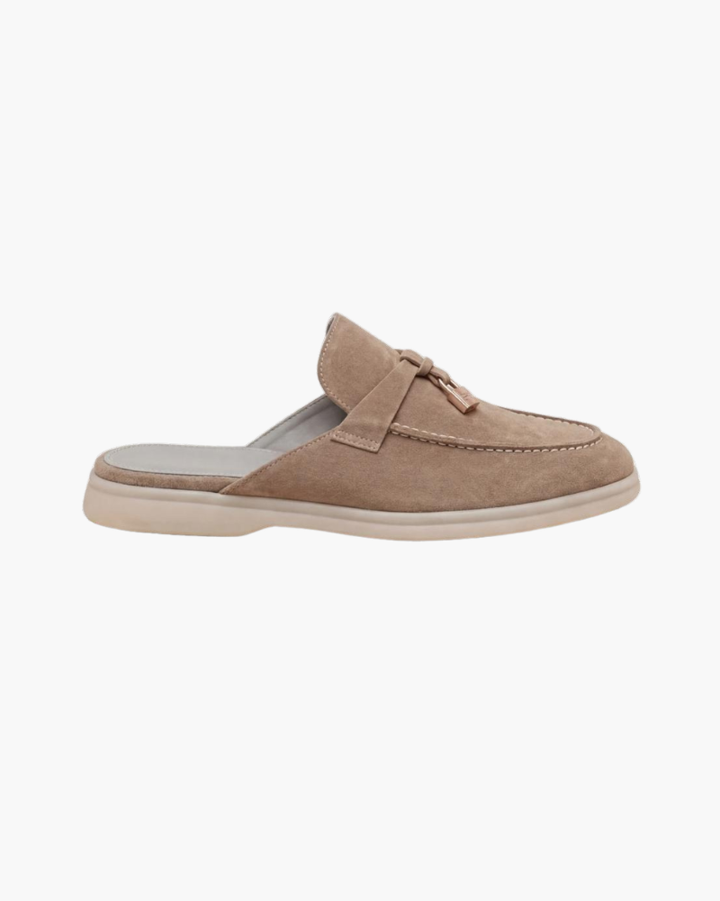 Beige Wildleder Mediterraner Mule