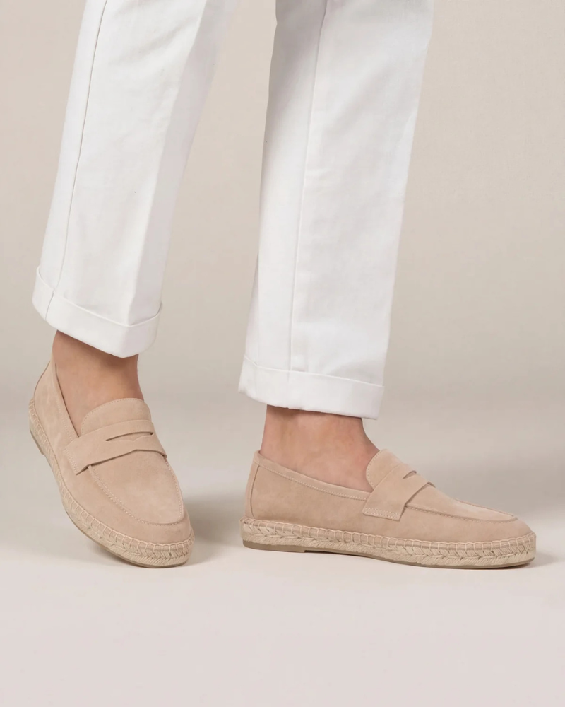 Beige Wildleder Riviera Espadrille