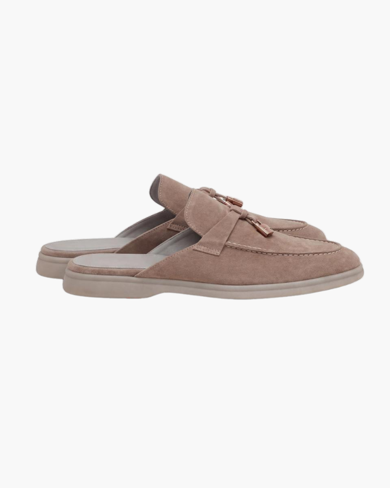 Beige Wildleder Mediterraner Mule