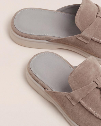 Beige Wildleder Mediterraner Mule