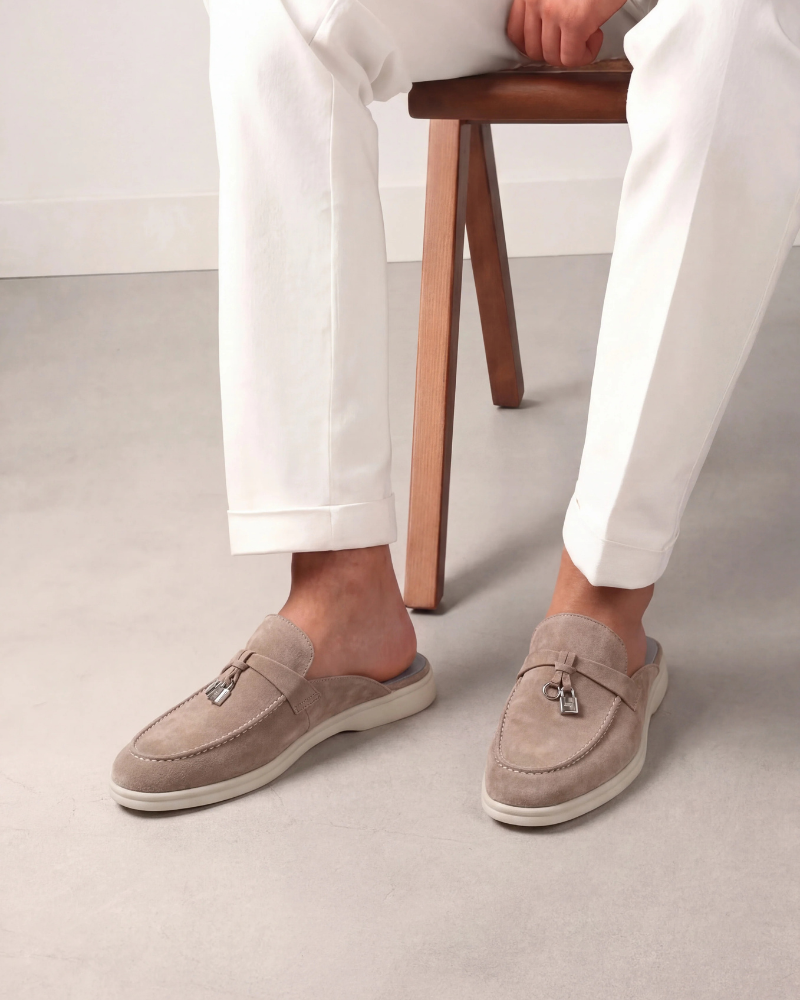 Beige Wildleder Mediterraner Mule