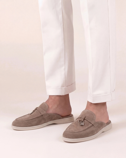 Beige Wildleder Mediterraner Mule