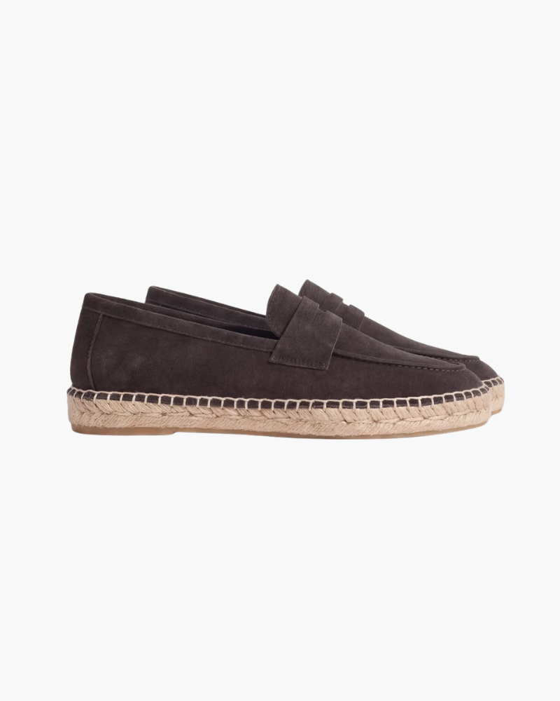 Kaffeebraune Suède Riviera Espadrille