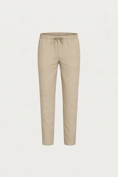 Leinen Bayside Hose Beige