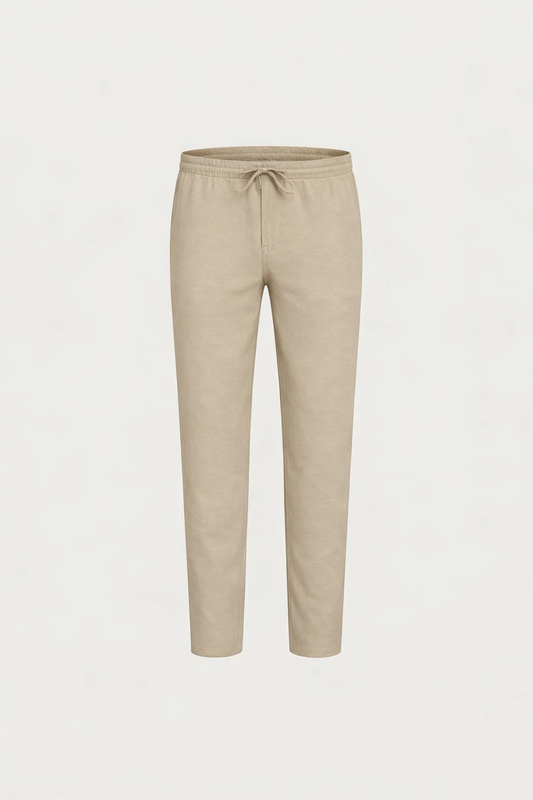 Leinen Bayside Hose Beige