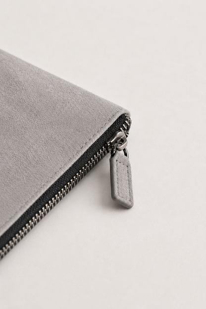 Alcantara Clutch Bag Mondstein Grau
