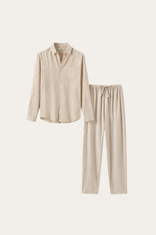 Bellagio Leinen Set Langarm Beige