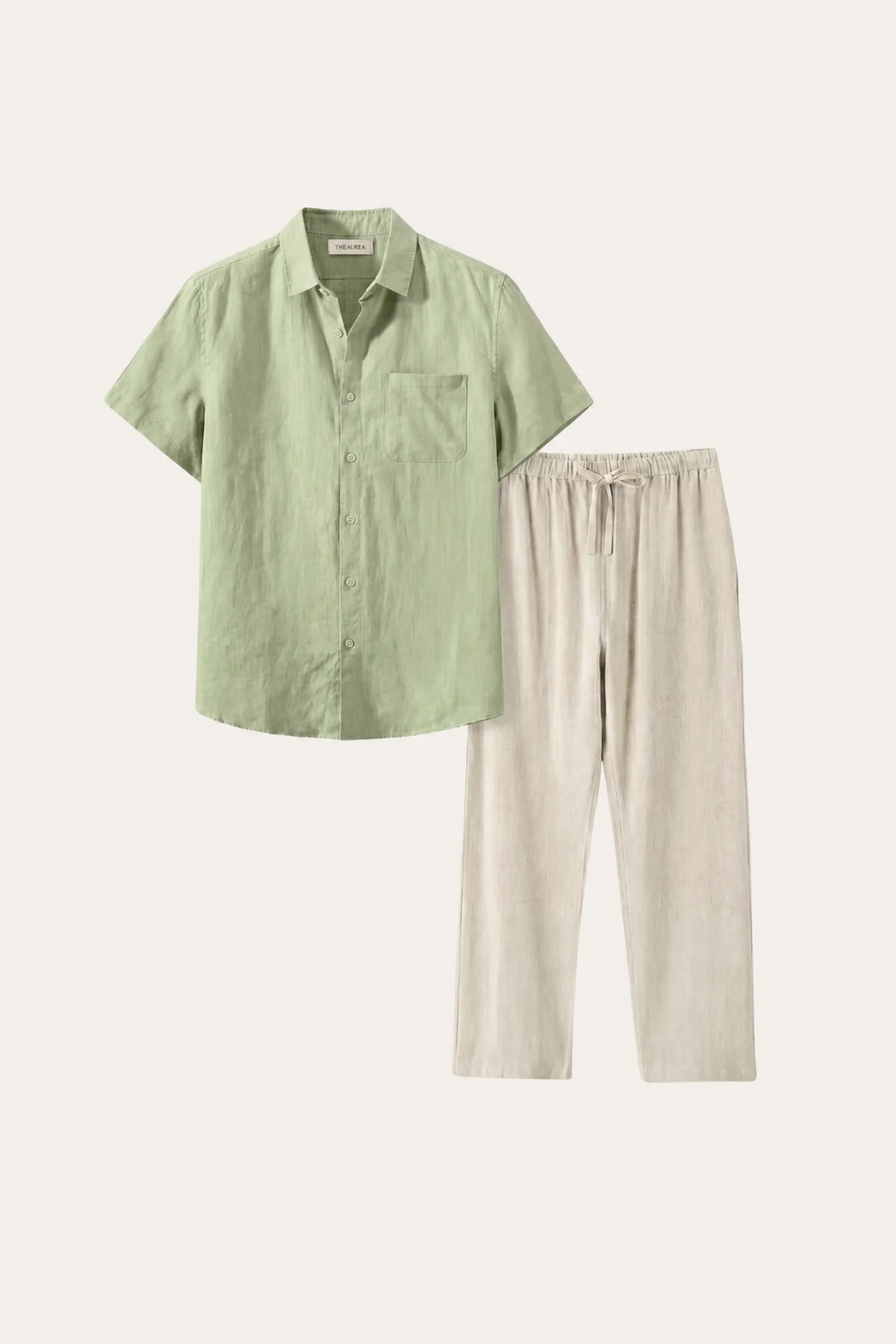 Trento Leinen Set Mintgrün/Beige