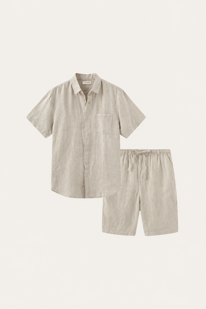 Verona Leinenhemd & Shorts Beige