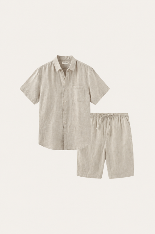 Verona Leinenhemd & Shorts Beige