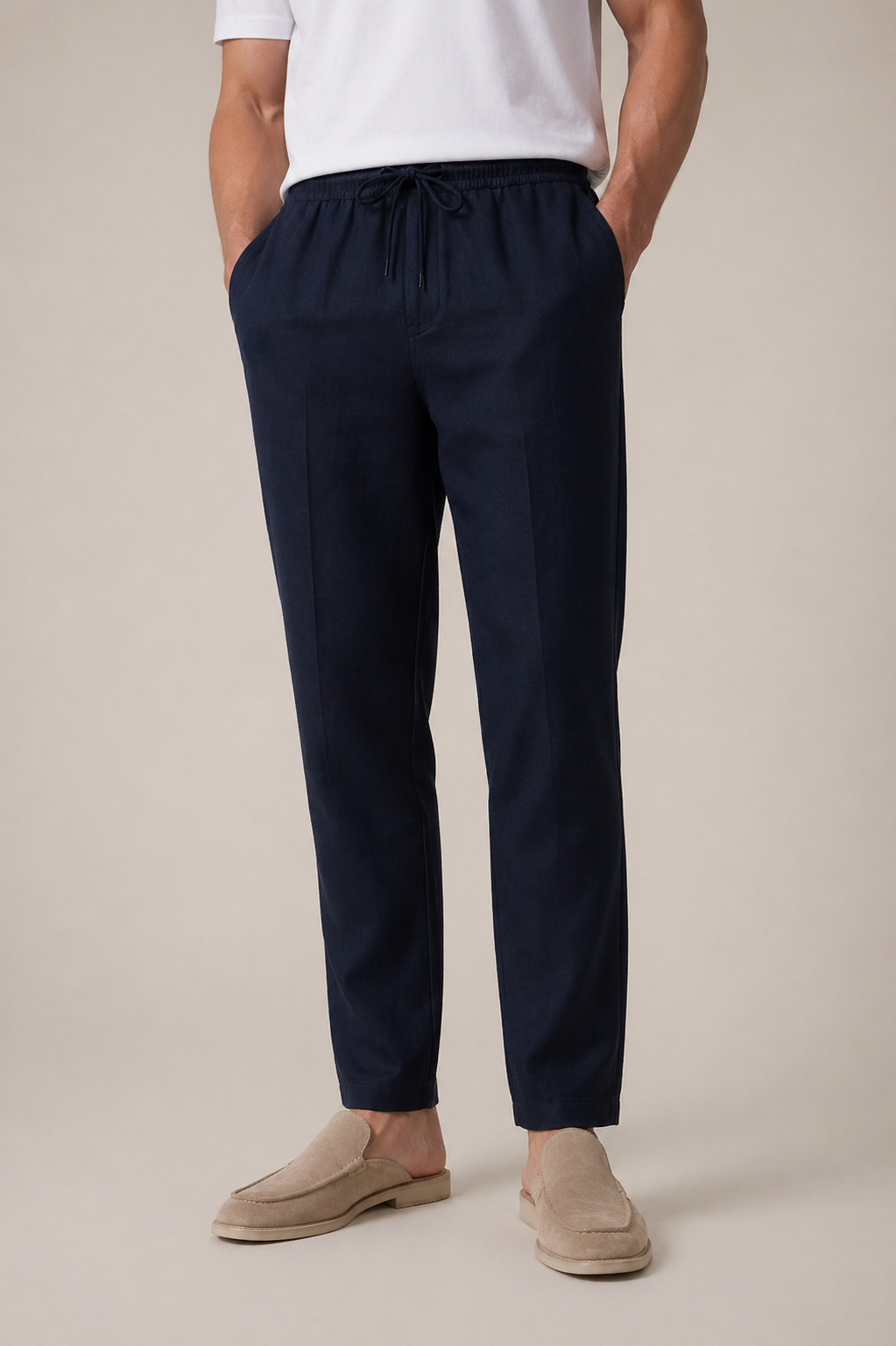 Leinen Bayside-Hosen Navy