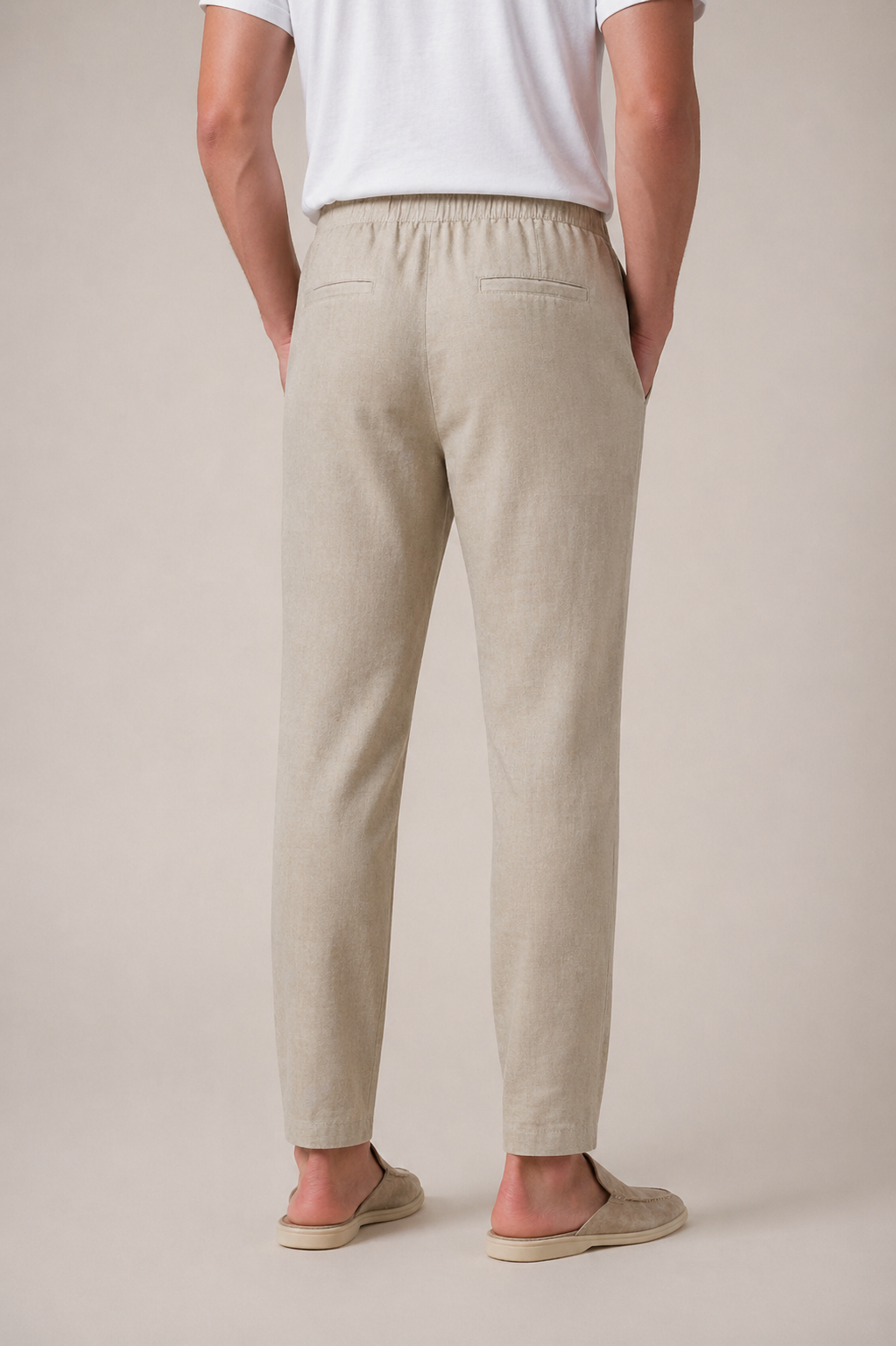 Leinen Bayside Hose Beige
