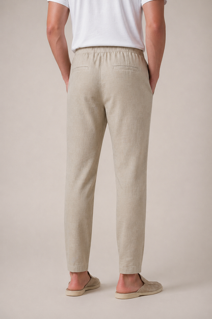Leinen Bayside Hose Beige