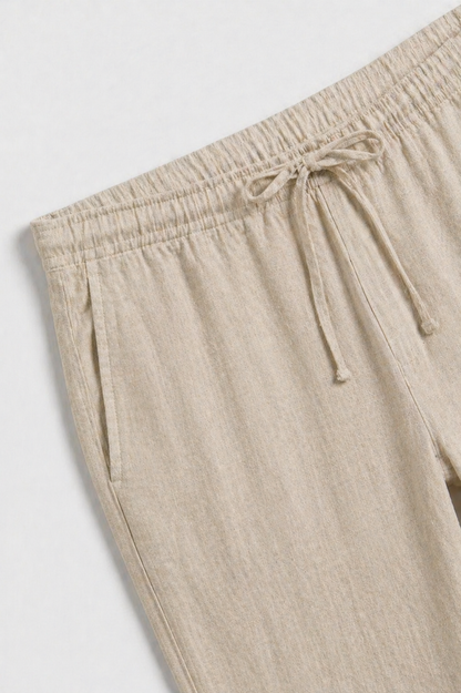 Leinen Bayside Hose Beige