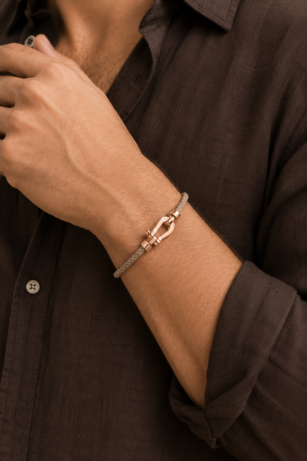 Aurelio Armband Hellbraun / Roségold