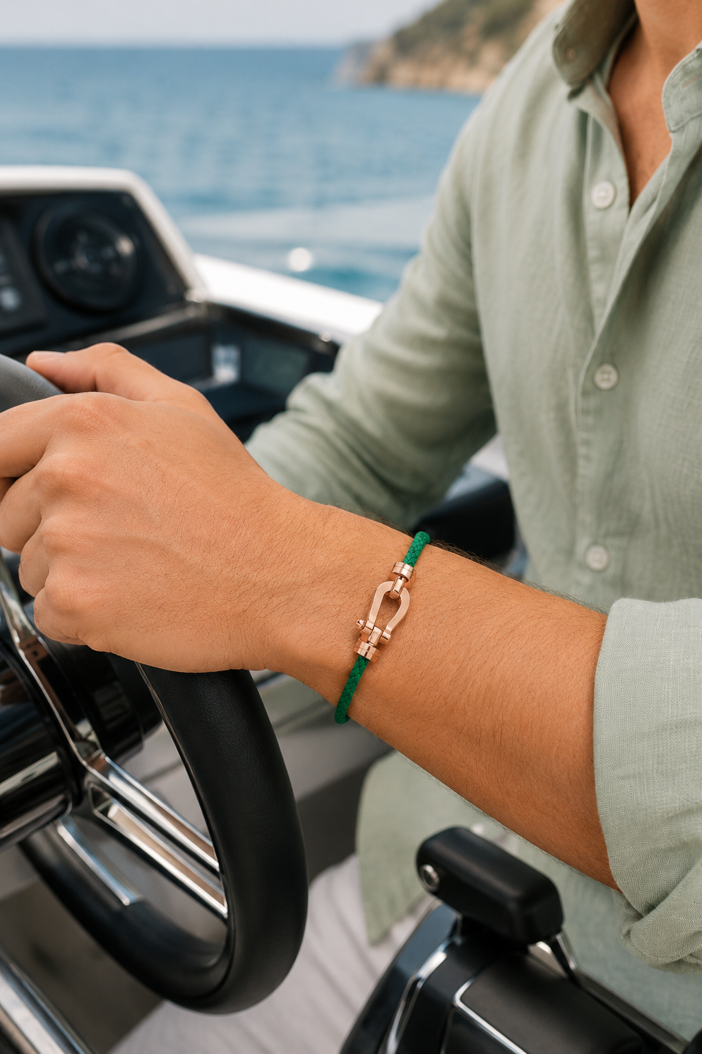 Aurelio Armband Grün / Roségold