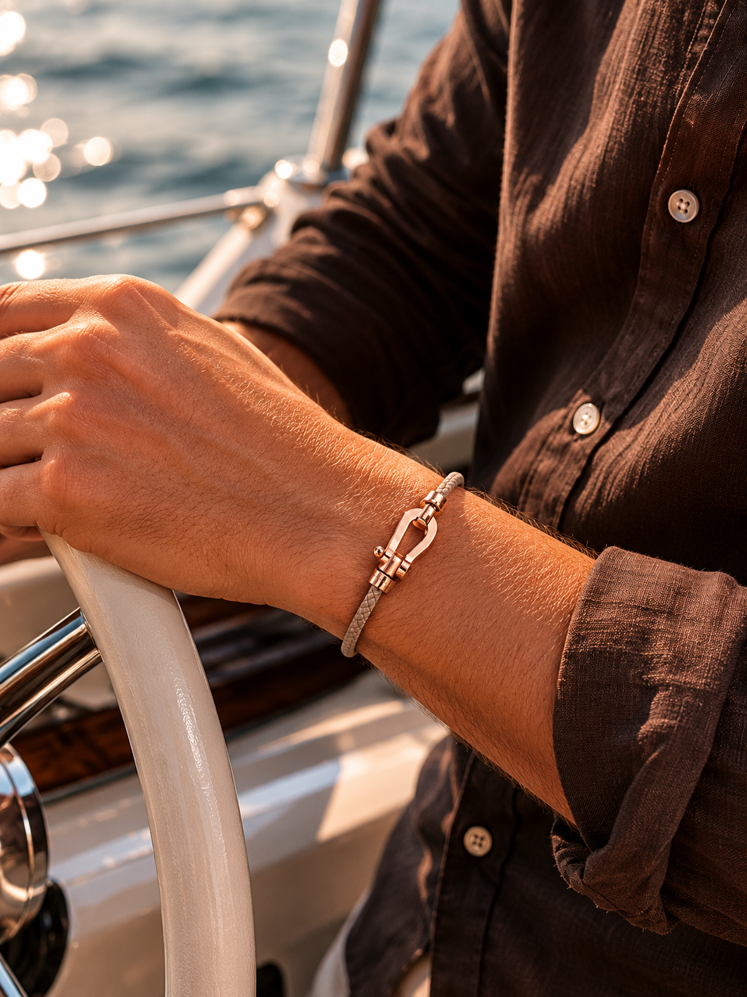 Aurelio Armband Hellbraun / Roségold