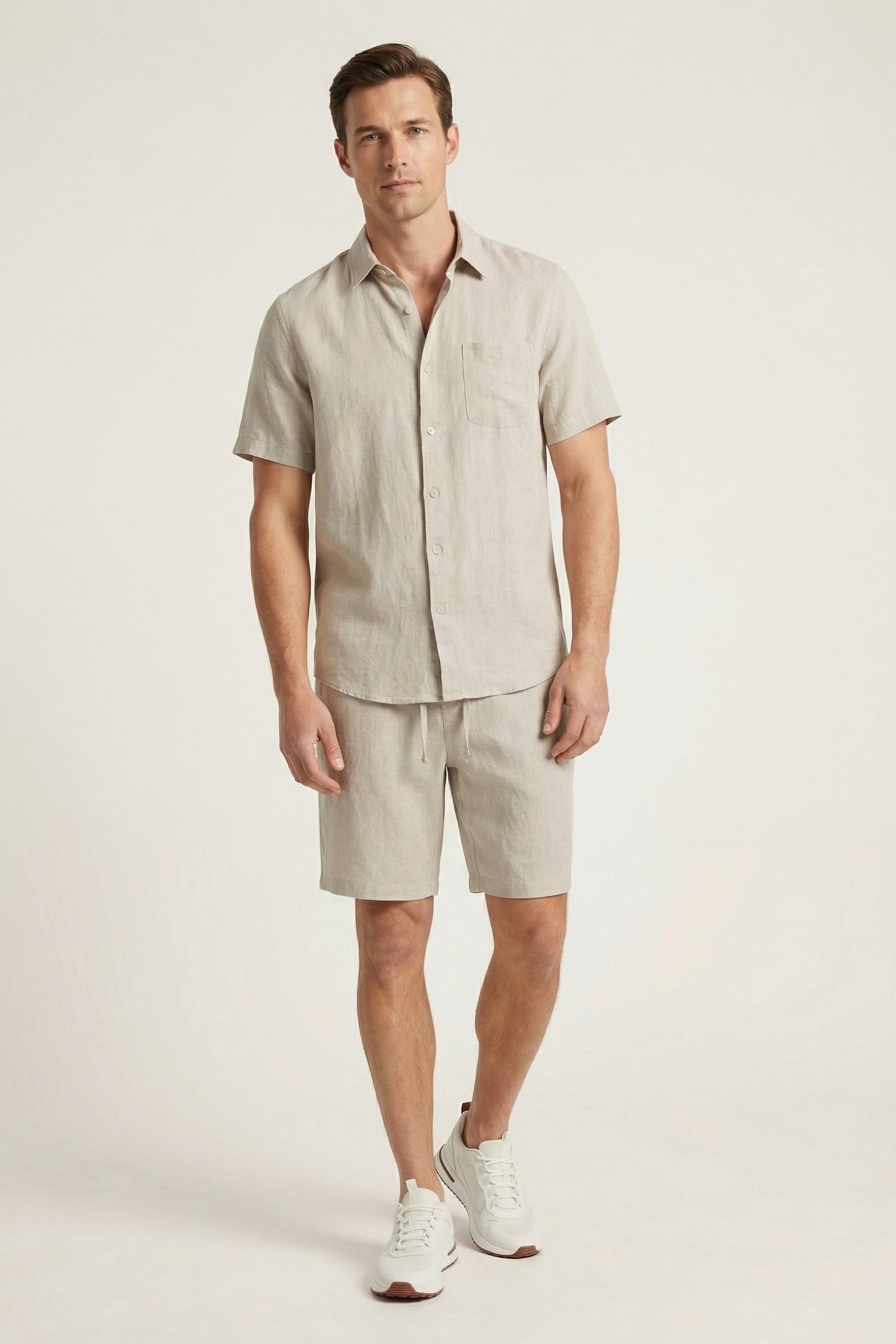 Verona Leinenhemd & Shorts Beige