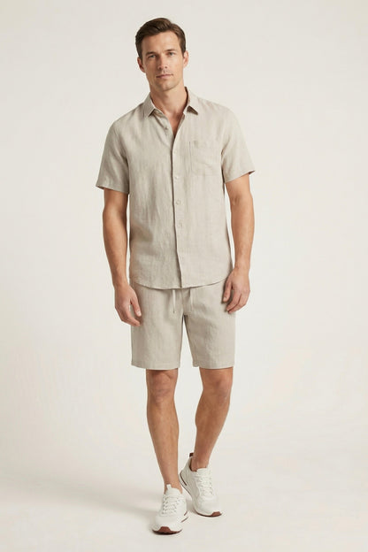 Verona Leinenhemd & Shorts Beige