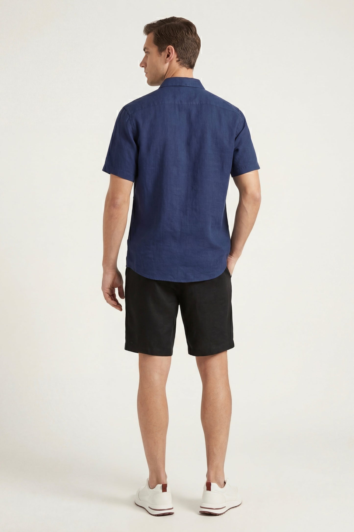 Verona Leinenhemd & Shorts Navy/Schwarz