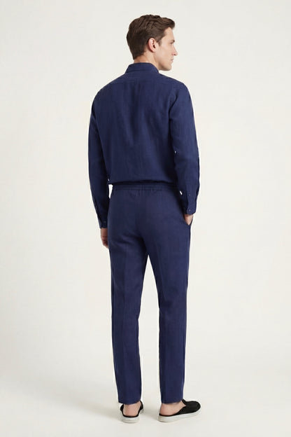 Bellagio Leinen Set Langarm Navy