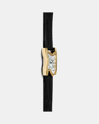 Quadratische Schmelz-Uhr Klein Gold