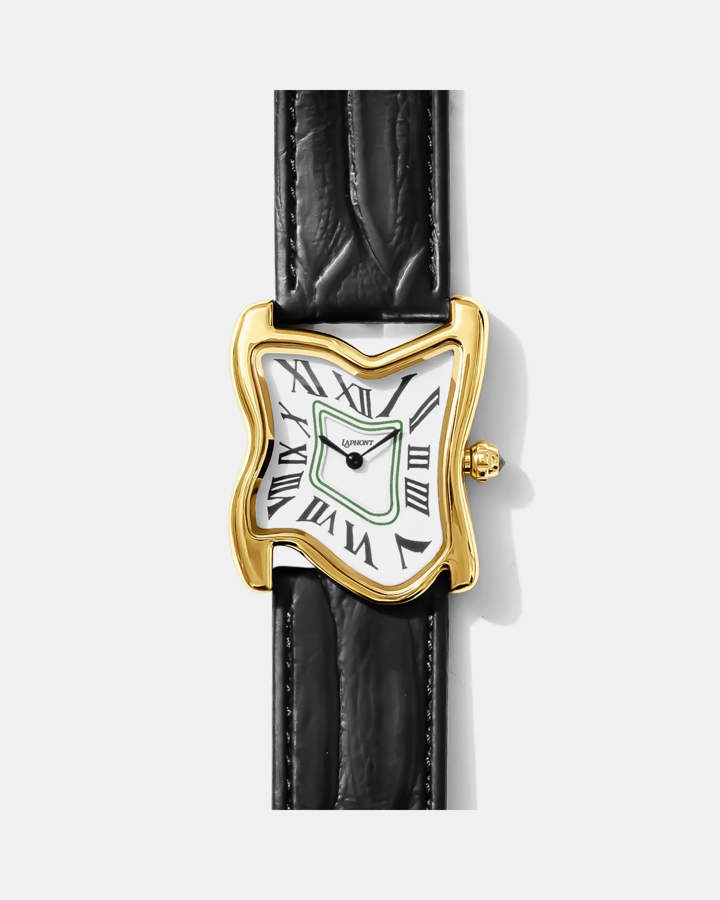 Quadratische Schmelz-Uhr Groß Gold