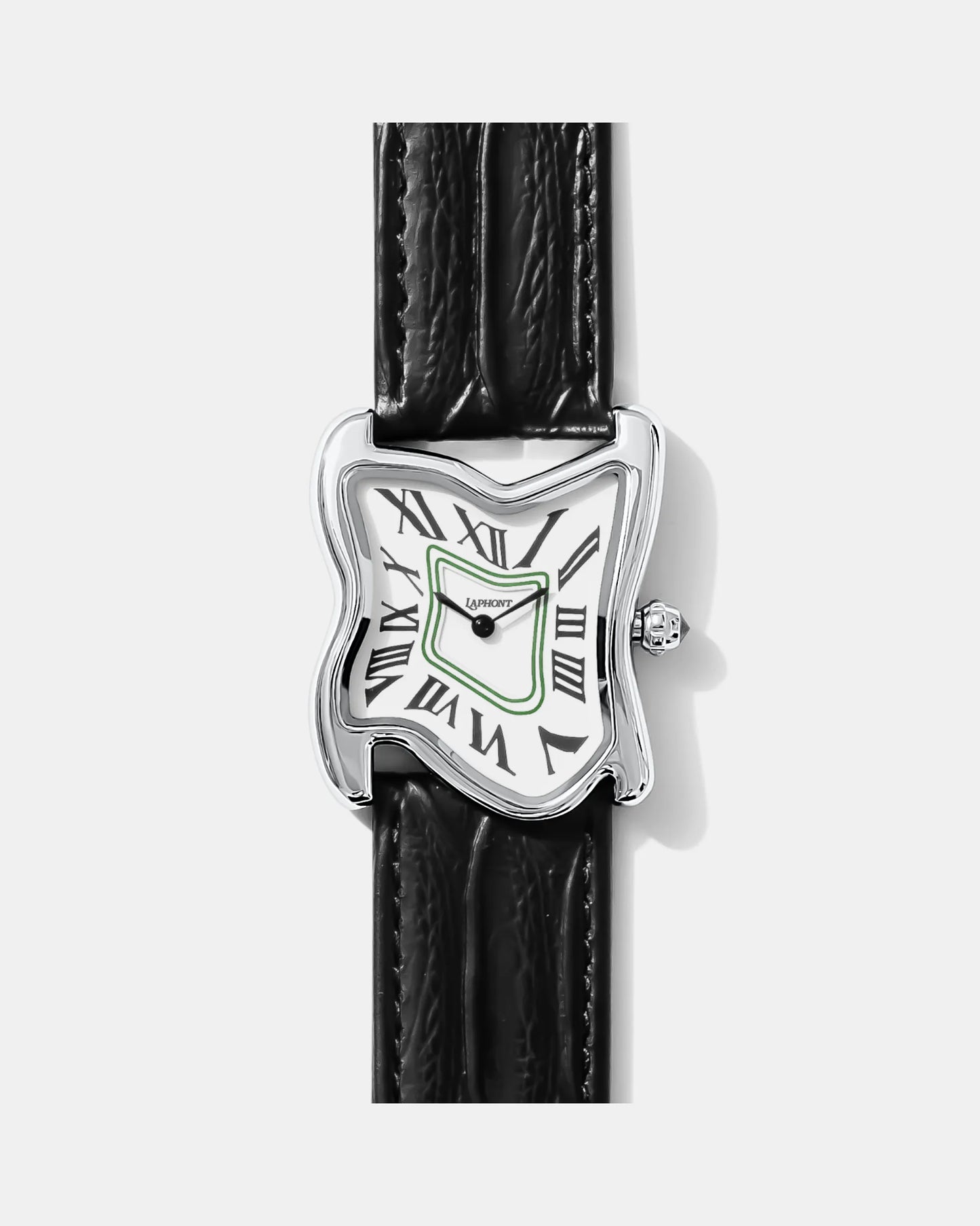 Quadratische Schmelz-Uhr Groß Silber