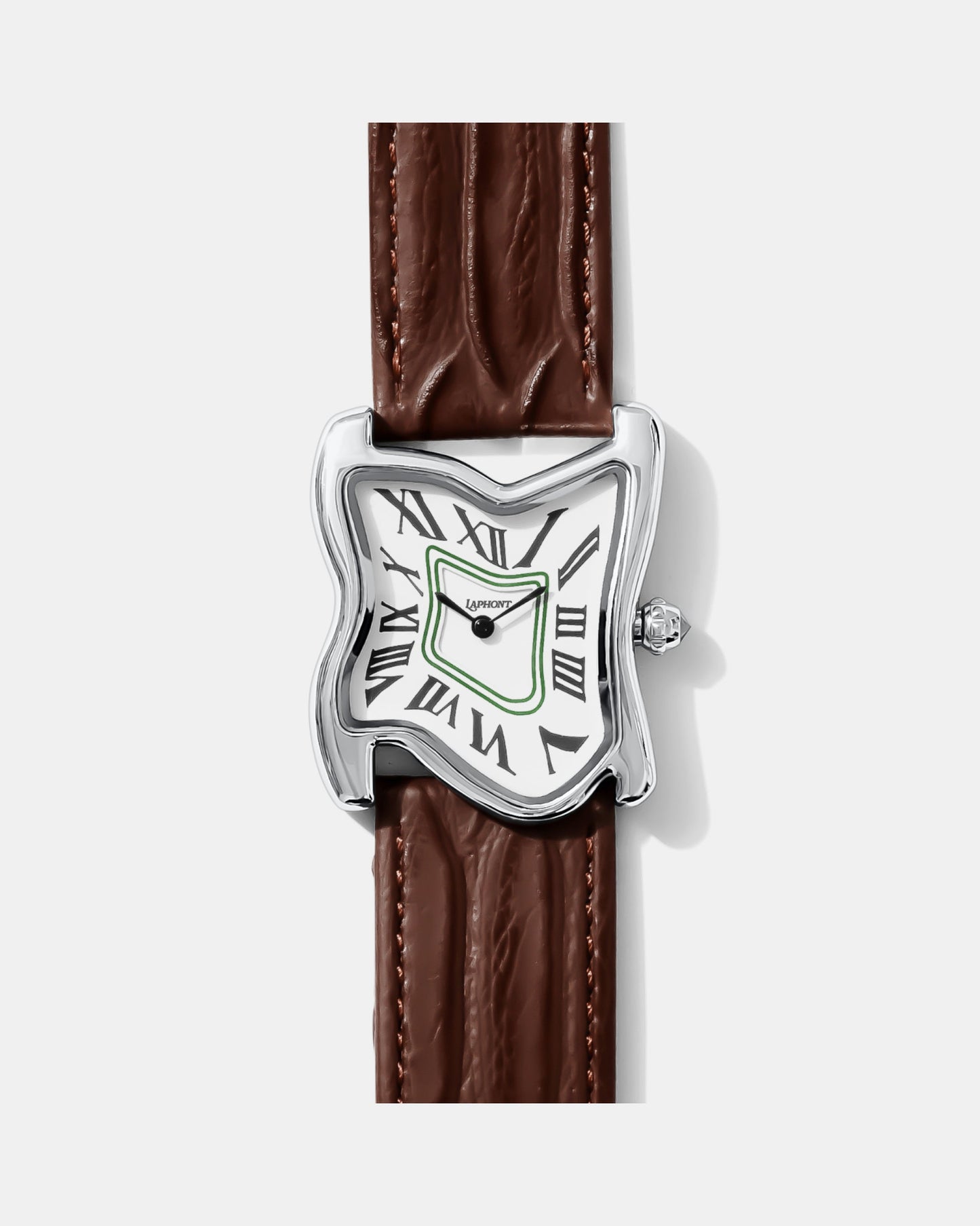 Quadratische Schmelz-Uhr Groß Silber