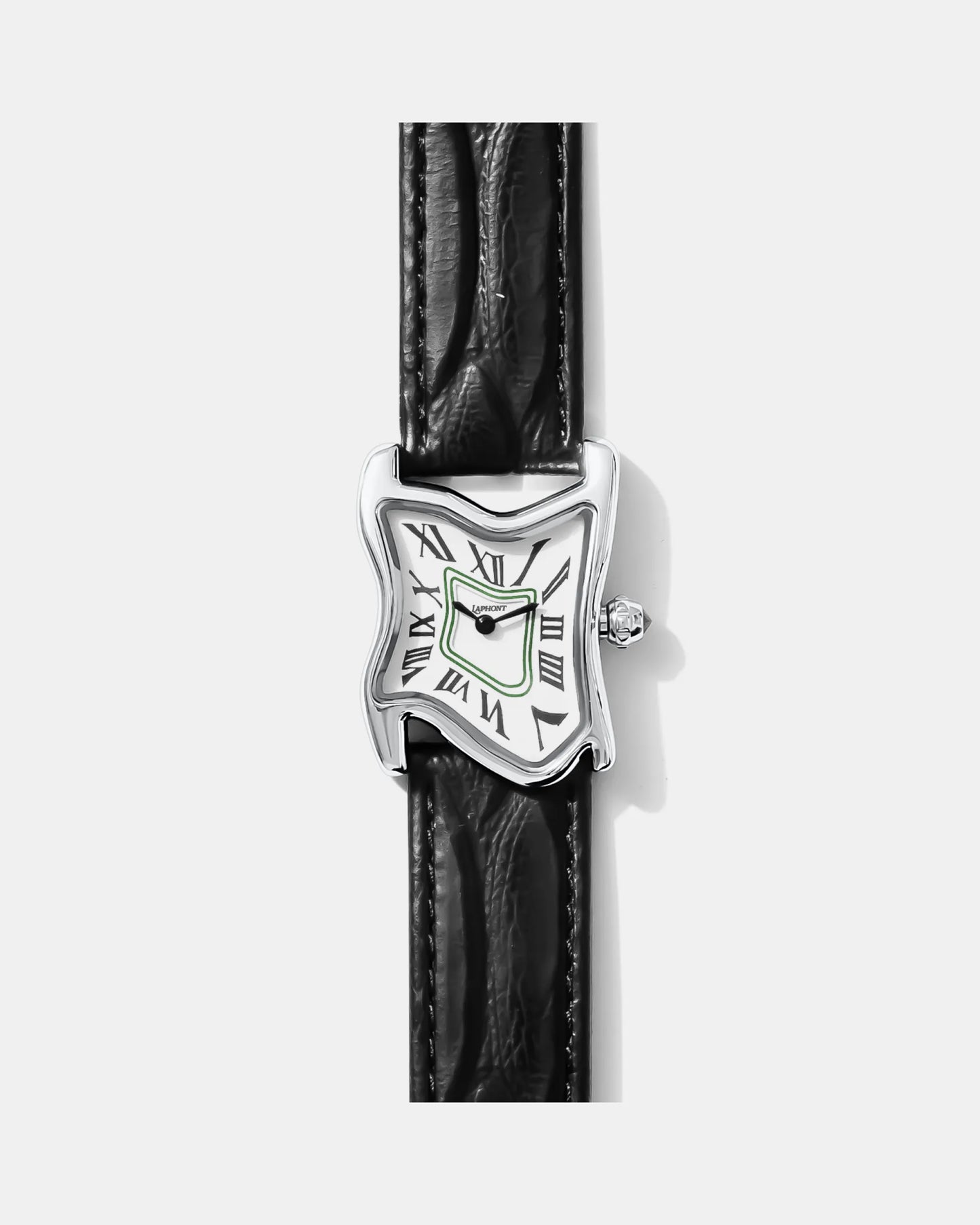 Quadratische Schmelz-Uhr Klein Silber