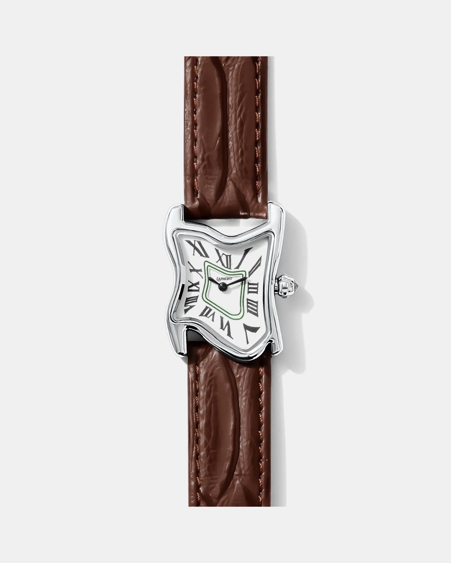 Quadratische Schmelz-Uhr Klein Silber