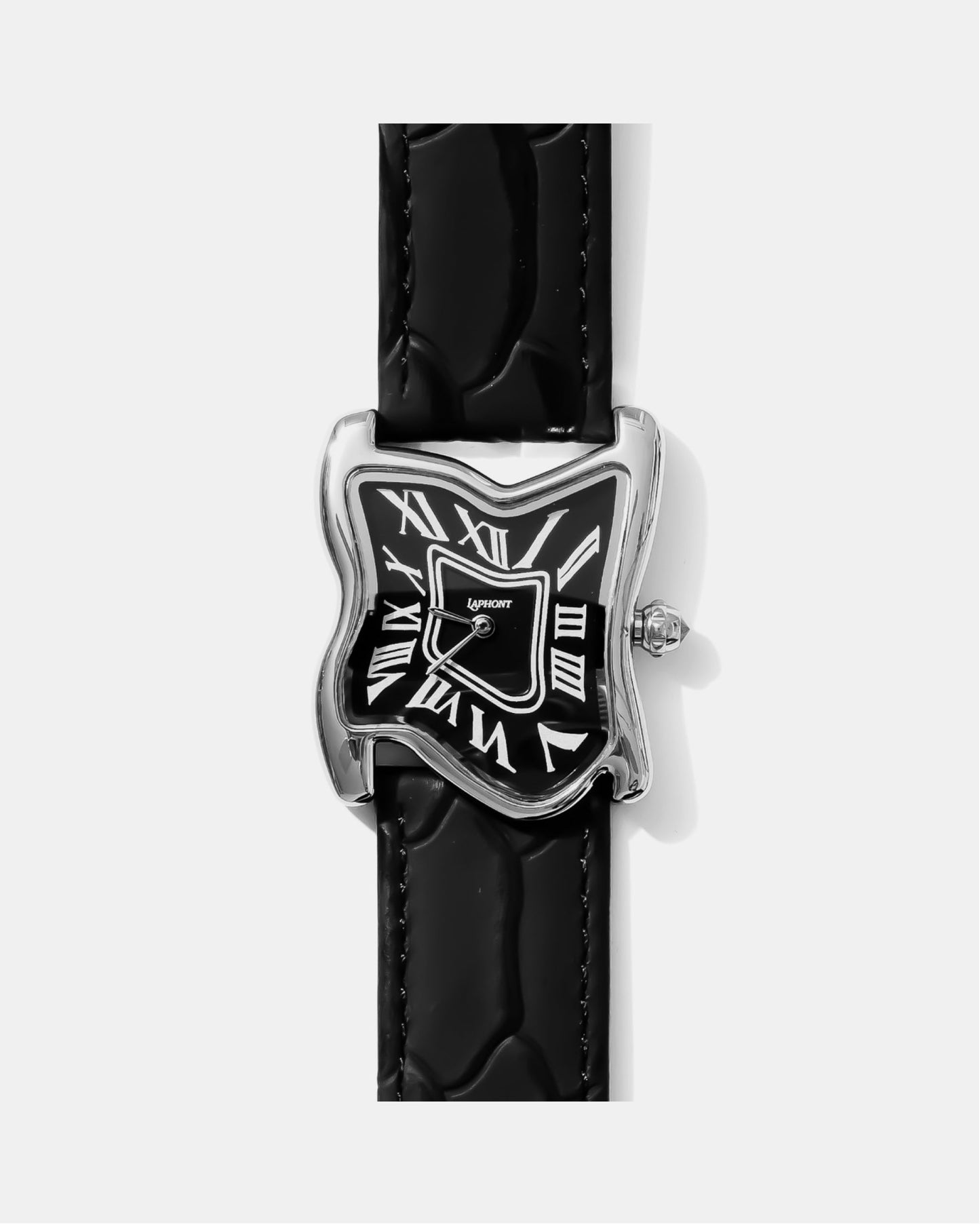 Quadratische Schmelz-Uhr Groß Silber
