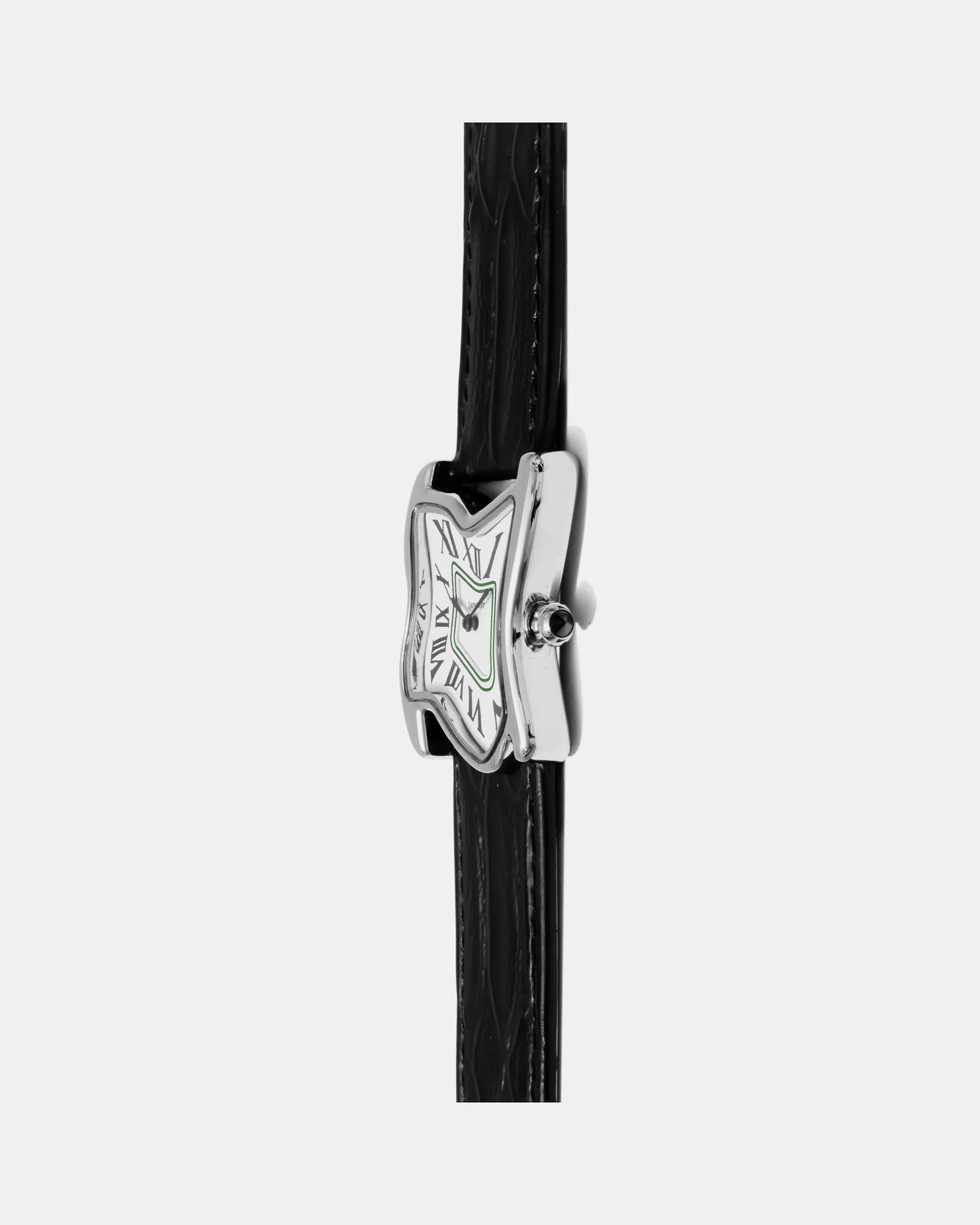 Quadratische Schmelz-Uhr Groß Silber