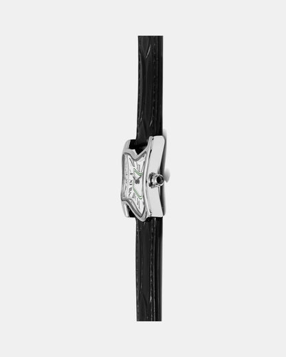 Quadratische Schmelz-Uhr Klein Silber