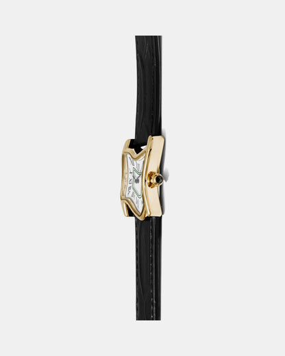 Quadratische Schmelz-Uhr Klein Gold