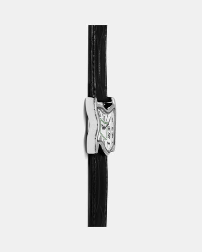 Quadratische Schmelz-Uhr Klein Silber
