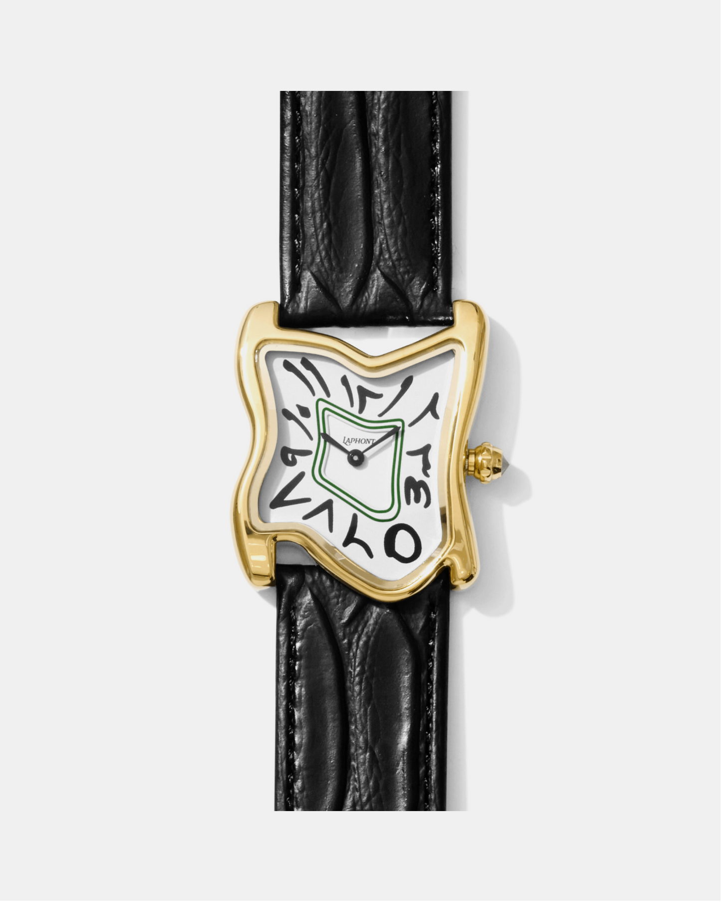 Quadratische Schmelz-Uhr Groß Gold