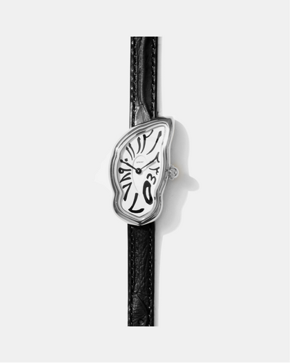 Schmelzende Uhr Klein Silber