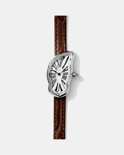 Schmelzende Uhr Klein Silber