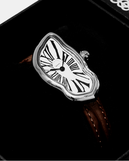 Schmelzende Uhr Klein Silber