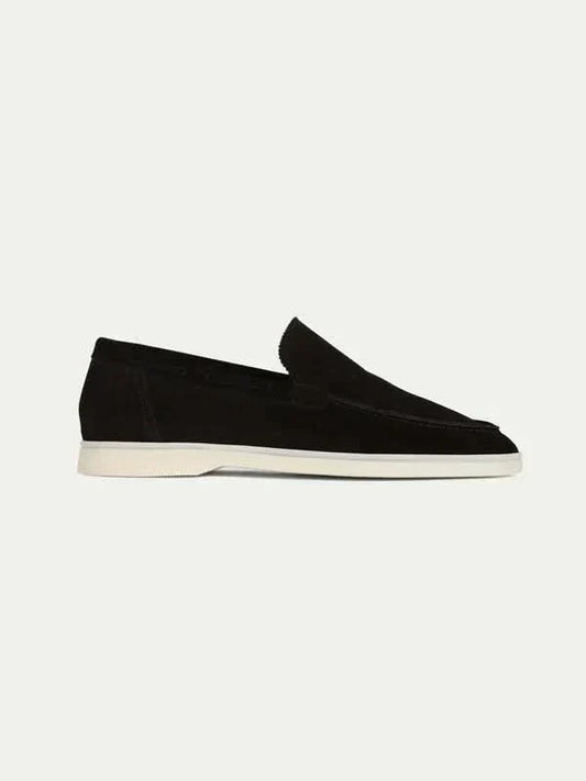 Klassischer Wildleder Slipper Schwarz