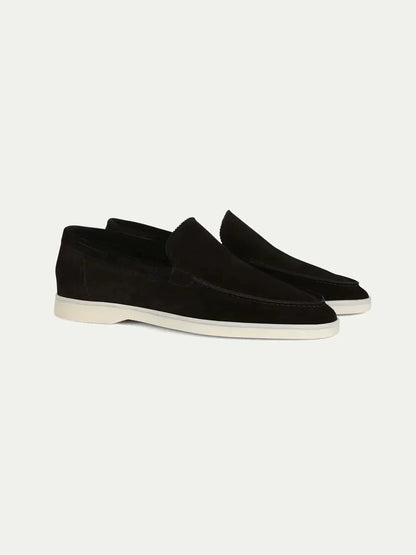 Klassischer Wildleder Slipper Schwarz