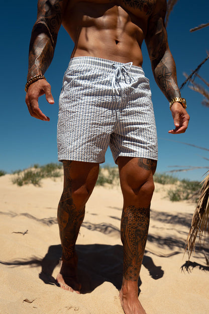 Montaro Badeshorts - Blau/Weiß