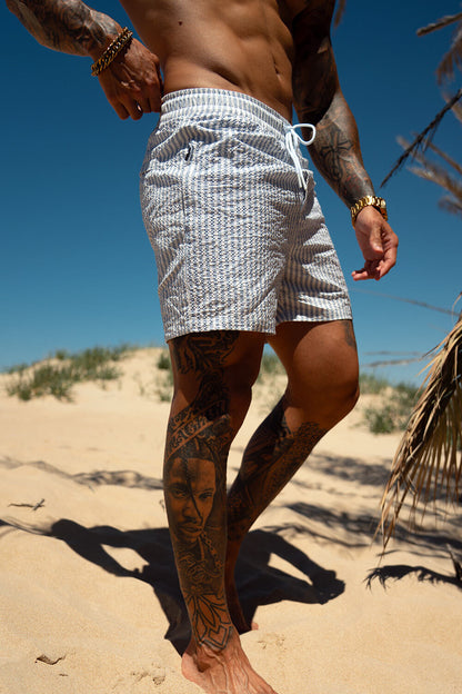 Montaro Badeshorts - Blau/Weiß