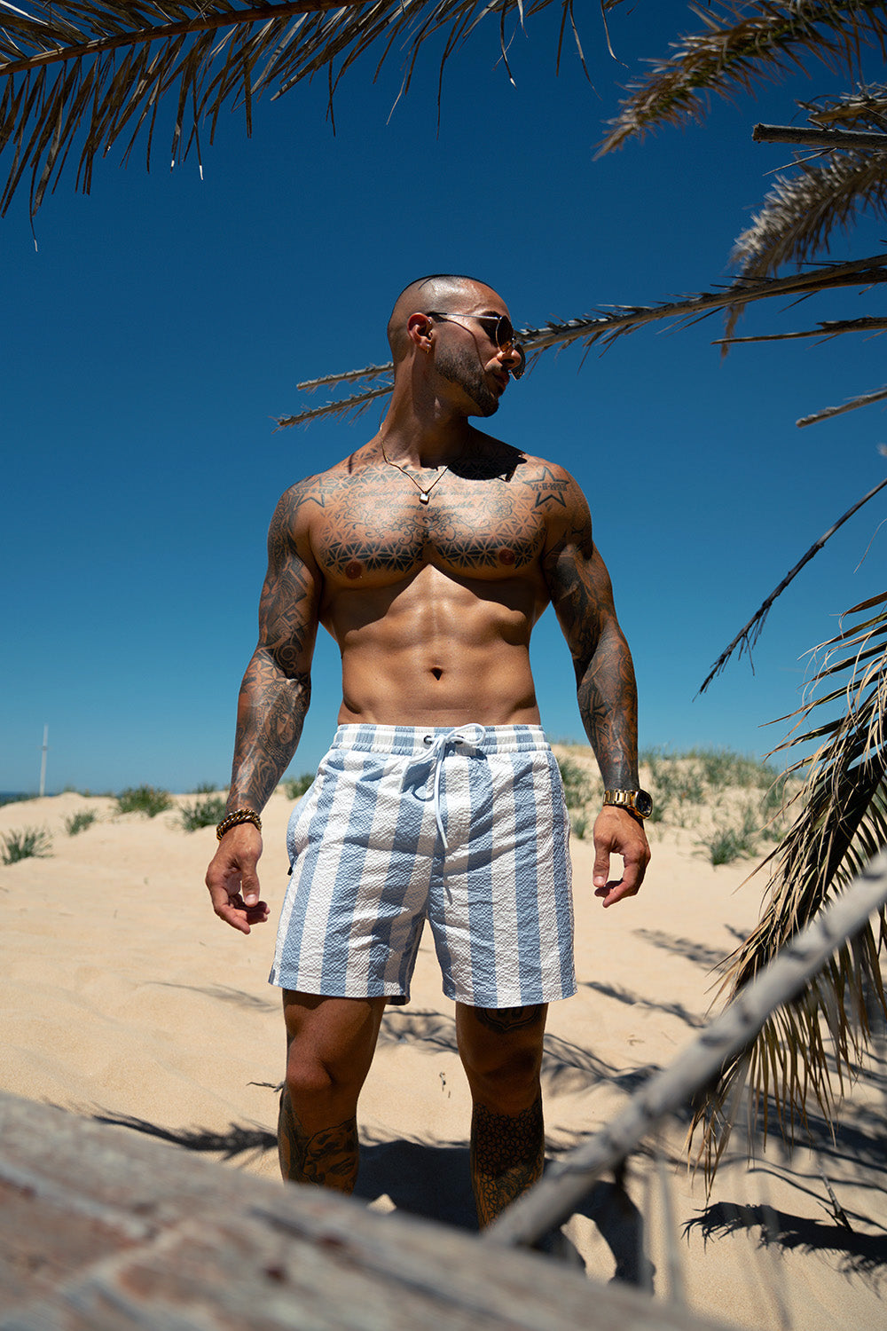 Porto Nero Badeshorts - Blau/Weiß